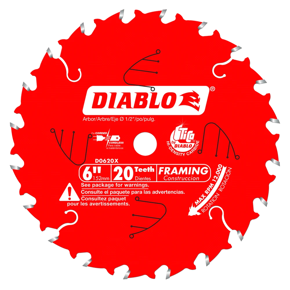 Diablo D0620X 6" X 20 Tooth Framing Saw Blade 3 Diablo D0620X 6" X 20 Tooth Framing Saw Blade