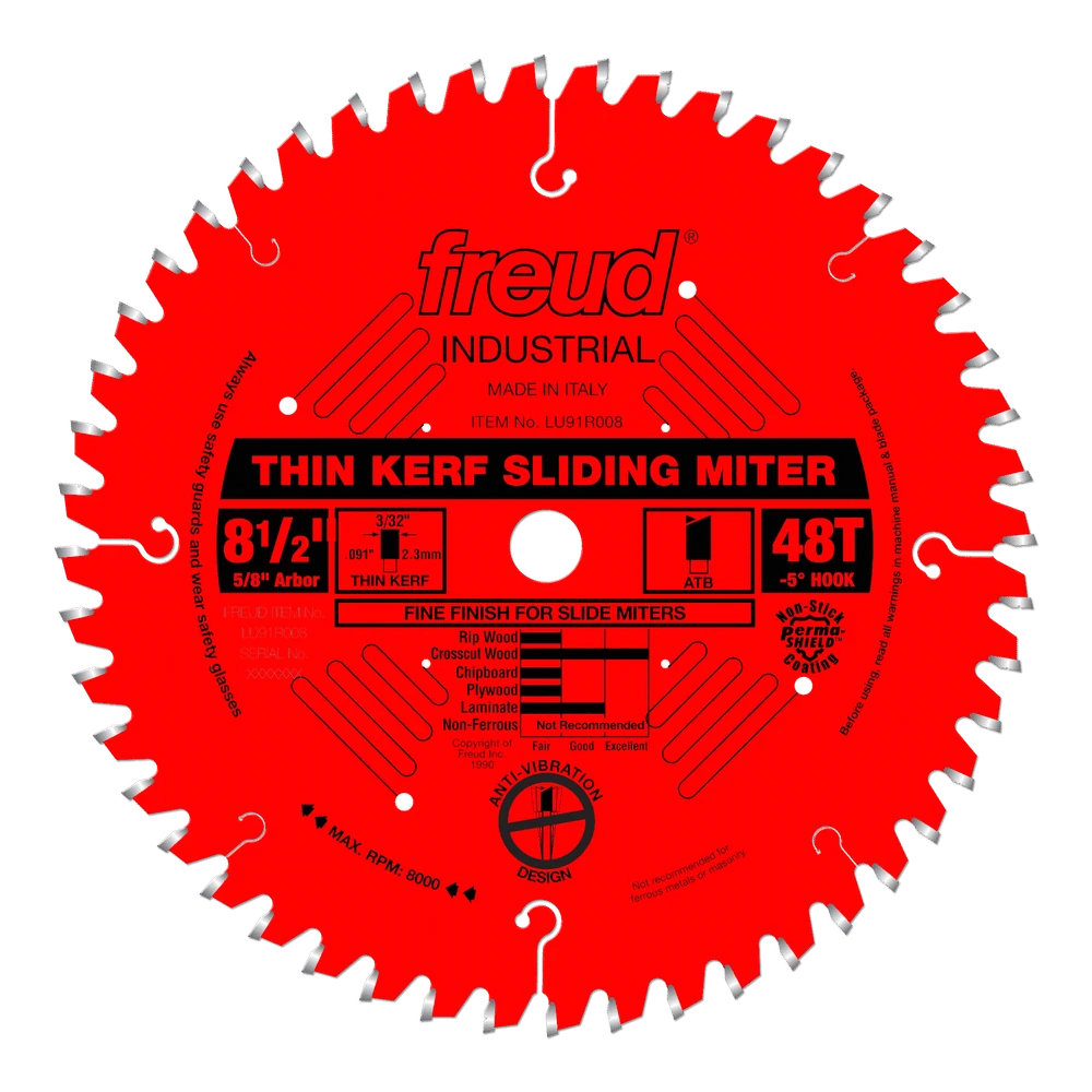Freud LU91R008 8-1/2" Coated Thin Kerf Sliding Compound Miter Saw Blade 3 Freud LU91R008 8-1/2" Coated Thin Kerf Sliding Compound Miter Saw Blade
