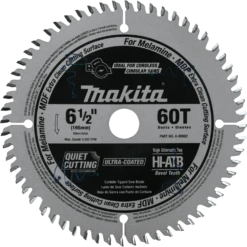 Makita A-99982 6-1/2" 60T (ATB) Carbide-Tipped Cordless Plunge Saw Blade