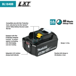 Makita BL1840BDC2 18V LXT Two Battery And Charger Starter Pack 8 Makita BL1840BDC2 18V LXT Two Battery And Charger Starter Pack -Tool Sale Store image 24a72bd7 880e 4866 8c7e 1367428bd6c2