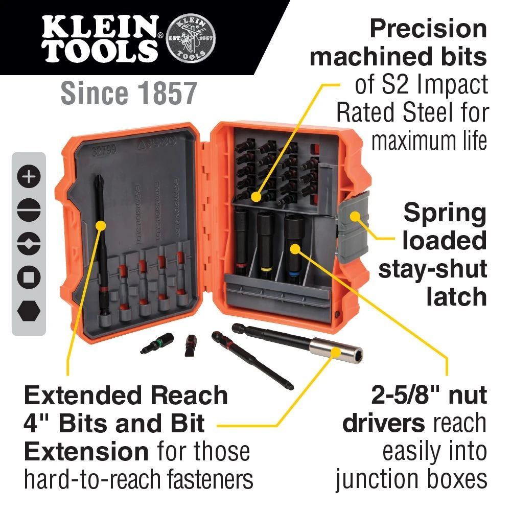 Klein 32799 26 Piece Pro Impact Power Bit Set 4 Klein 32799 26 Piece Pro Impact Power Bit Set - Image 2