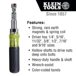 Klein 32807MAG 7-in-1 Magnetic Multi-Bit Screwdriver / Nut Driver -Tool Sale Store image 60f38709 6975 4d8c 9609 f658d8d2f21f