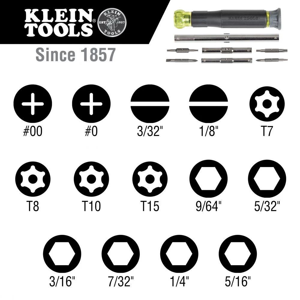 Klein 32314 14-in-1 Precision Screwdriver/ Nut Driver 5 Klein 32314 14-in-1 Precision Screwdriver/ Nut Driver - Image 3