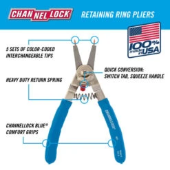Channellock 927 8" Convertible Retaining Ring Pliers -Tool Sale Store image c48665a3 3bec 4ca4 a01d b502e728d424