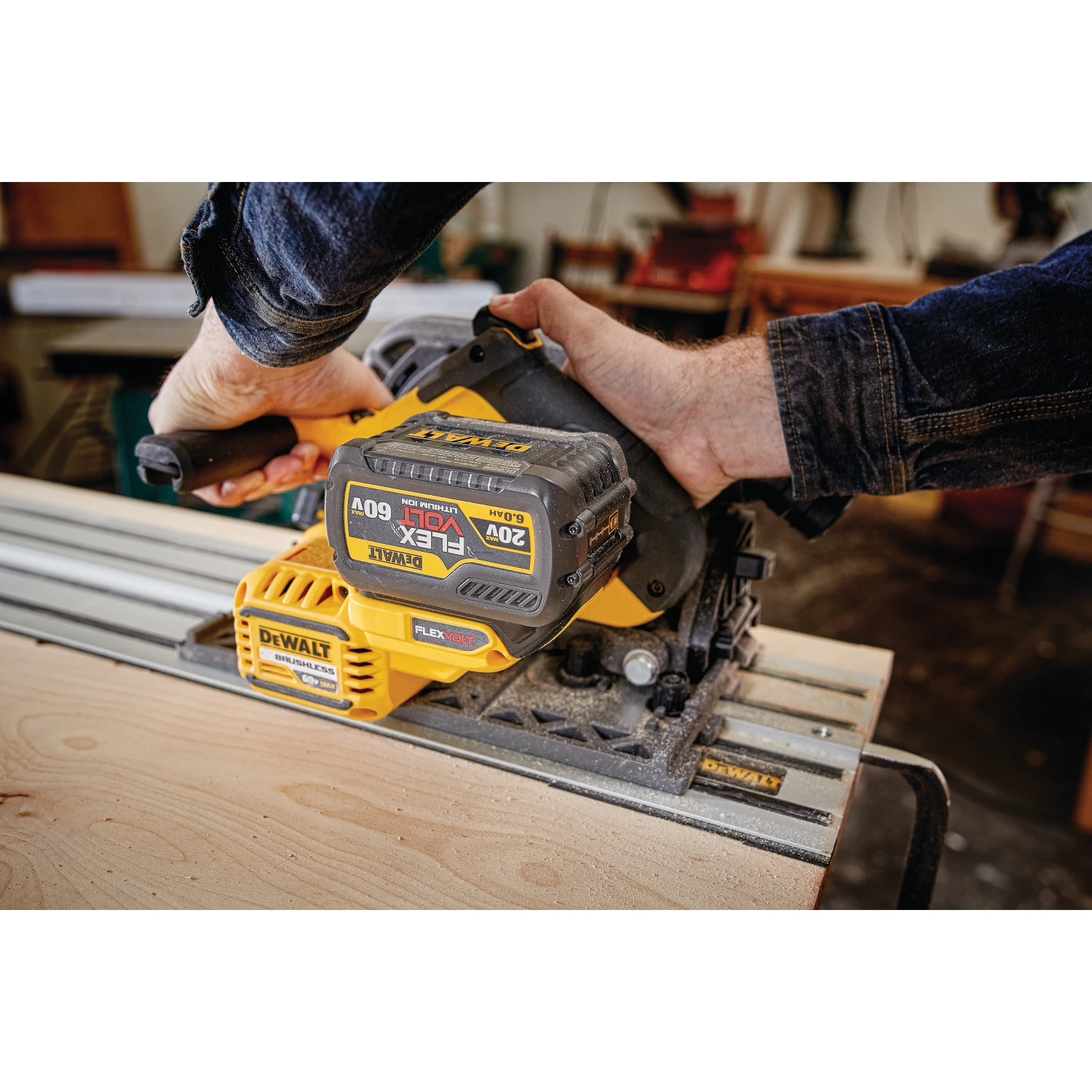 DeWalt DCS520ST1 Flexvolt 60V Max 6-1/2" Cordless Tracksaw Kit 8 DeWalt DCS520ST1 Flexvolt 60V Max 6-1/2" Cordless Tracksaw Kit - Image 6